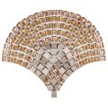 SomerTile 11.25x9.5-inch Reflections Arch Toffee Glass and Stone Mosaic Tiles (Pack of 10)