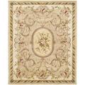 Handmade Aubusson Beige Hand-spun Wool Rug (8' x 10')