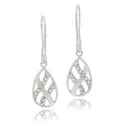 Sterling Silver Diamond Accent Teardrop Dangle Earrings