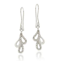 Sterling Silver Diamond Accent Teardrops Dangle Earrings