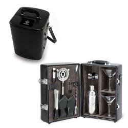 Picnic Time New Orleans Saints Black Manhattan Cocktail Case