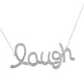 Sterling Silver 1/10ct TDW Diamond 'Laugh' Necklace (G-H, I3)