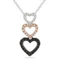 Miadora Two-tone Silver 1/3ct TDW Black and White Diamond Necklace