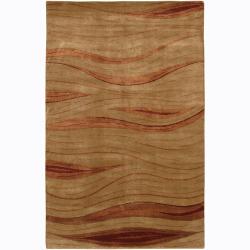 Hand-knotted Mandara New Zealand Wool Rug (2'6 x 7'6)