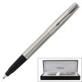 Parker Frontier Stainless Steel Chrome Trim Black Ink Rollerball Pen