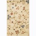 Hand-knotted Floral Ivory New Zealand Wool Rug (2'6 x 7'6)