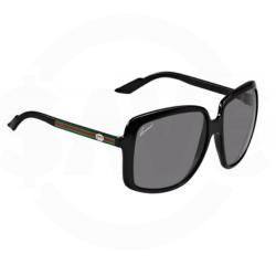 Gucci Women's Shiny Black Plastic Sunglasses