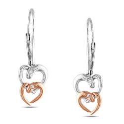 Two-tone Silver Diamond Accent Dangle Earrings
