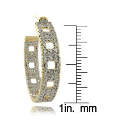 Fusion Gold Overlay Diamond Accent Hoop Earrings (I-J, I2-I3)