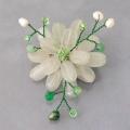 Quartz and Natural Pearl Lotus Flower Brooch (4-5 mm)(Thailand)