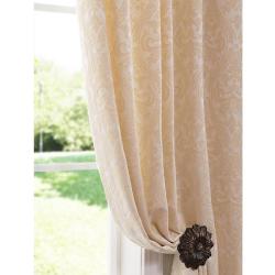 Westminster Cream Color 118-inch Cotton Damask Curtain Panel