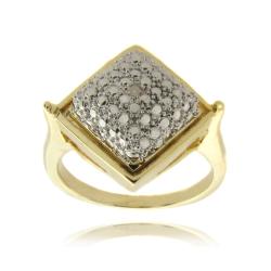 Fusion 14k Gold Overlay Diamond Accent Square Ring