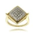 Fusion 14k Gold Overlay Diamond Accent Square Ring