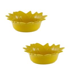 Appolia French Ceramic Yellow Sunflower Bakeware Bowls (Set of 2)