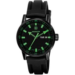 Wenger Men's 'Commando' Day Date Green Black Dial Watch