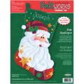 Sequined Santa Stocking Felt Applique Kit