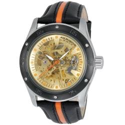 Akribos XXIV Men's Skeleton Automatic Strap Watch