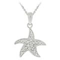 Sterling Silver Diamond Accent Starfish Necklace
