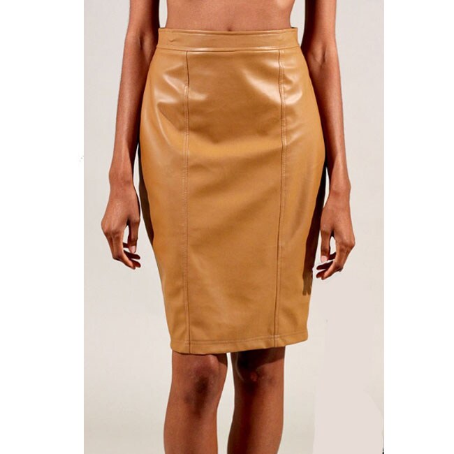 tan pencil skirt