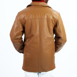 United Face Men's Classic Leather 3/4-length Jacket