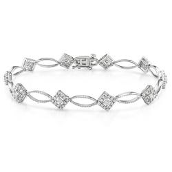 Sterling Silver 1ct TDW Round Diamond Bracelet (H-I, I2-I3)