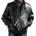 United Face Men's Perforated Leather Bomber Jacket
