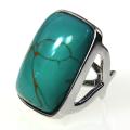 Adee Waiss Silvertone Magnesite Turquoise Ring