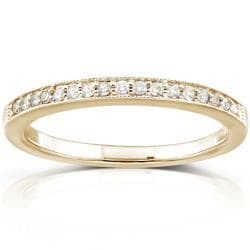 14k Yellow Gold 1/10ct TDW Diamond Wedding Band