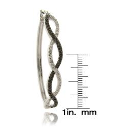 Finesque Silverplated Diamond Accent Infinity Design Hoop Earrings
