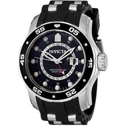 Invicta Men's 'Pro Diver' GMT Black Polyurethane Watch