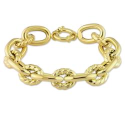 18k Yellow Gold 7-inch Large Oval Link Bracelet