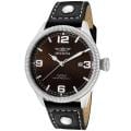 Invicta Men's 'Vintage' Brown Dial Black Leather Watch