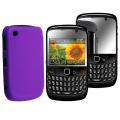 Dark Purple Case/ Screen Protector for Blackberry Curve 8520/ 9300