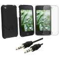 Black Case/ Screen Protector/ Audio Cable for Apple iPhone 3G