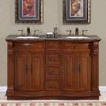Silkroad Exclusive Granite Top 55-inch Double Sink Vanity Cabinet