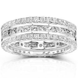 14k Gold 2ct TDW Diamond 3-piece Stackable Eternity Ring Set (H-I, I1-I2)