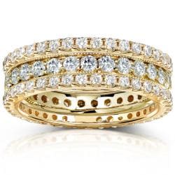 14k Gold 2ct TDW Diamond 3-piece Stackable Eternity Ring Set (H-I, I1-I2)
