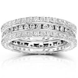14k Gold 1 1/2ct TDW Diamond 3-piece Stackable Eternity Ring Set (H-I, I1-I2)