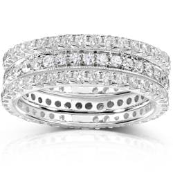 14k Gold 1 1/2ct TDW Diamond 3-piece Stackable Eternity Ring Set (H-I, I1-I2)