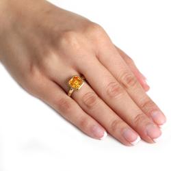 NEXTE Jewelry Gold Overlay Yellow Cubic Zirconia Solitaire Ring