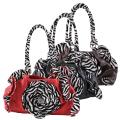 Journee Collection Women's Flower Accent Zebra Print Slouchy Satchel