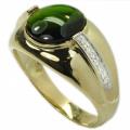 De Buman 10k Gold Men's Diopside and 1/10ct TDW Diamond Ring (JK, I1)