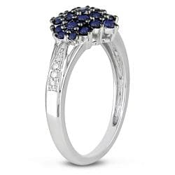 10k White Gold Sapphire and Diamond Accent Ring