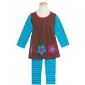 Sophia's Style Girl's Brown Daisy 2-piece Set