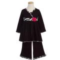 Sophia's Style Girl's Black Zebra Trim 2-piece Outfit