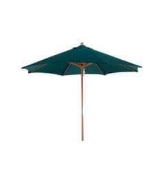 Premium 9-foot Round Hunter Green Wood Patio Umbrella