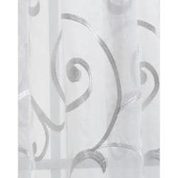 Bleuit Floral White Embroidered Organza 84 inch Sheer Curtain Panel