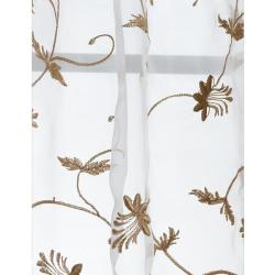 Fiona Floral Off White Embroidered Organza 96-inch Sheer Curtain Panel 