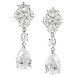 Journee Collection Silvertone Cubic Zirconia Dangle Earrings