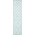 Morocco Light Blue/ Ivory Dhurrie Wool Rug (2'6 x 12')